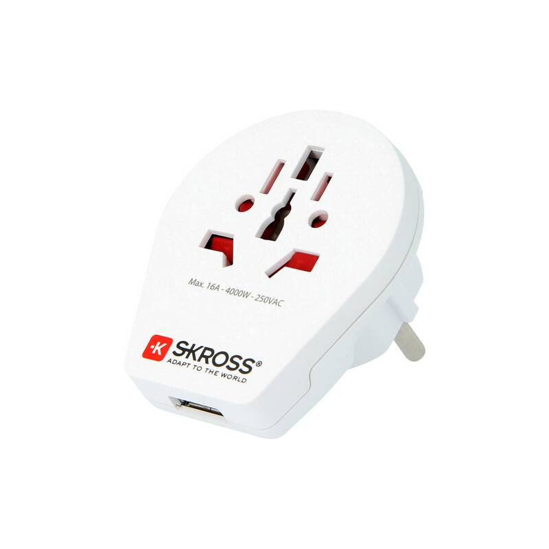 Alimentation électrique Skross Reiseadapter World to Europe mit USB