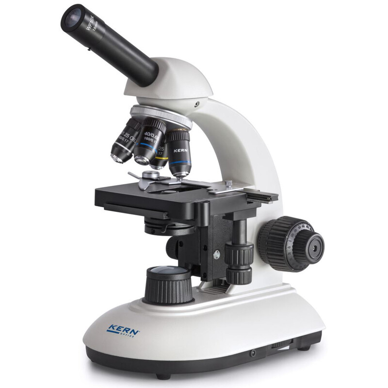 Microscope Kern Mono Achromat 4/10/40/100, WF10x18, 3W LED, OBE 111