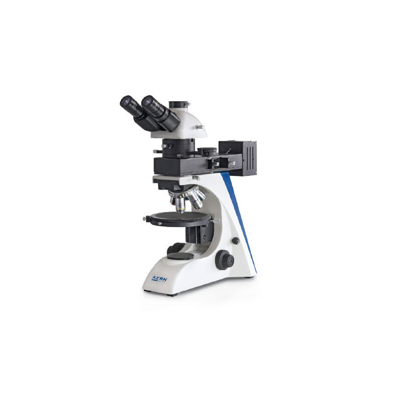 Microscope Kern OPN 184, POL, trino, Inf plan, 40x-400x, Lumière incidente, HAL, 100W