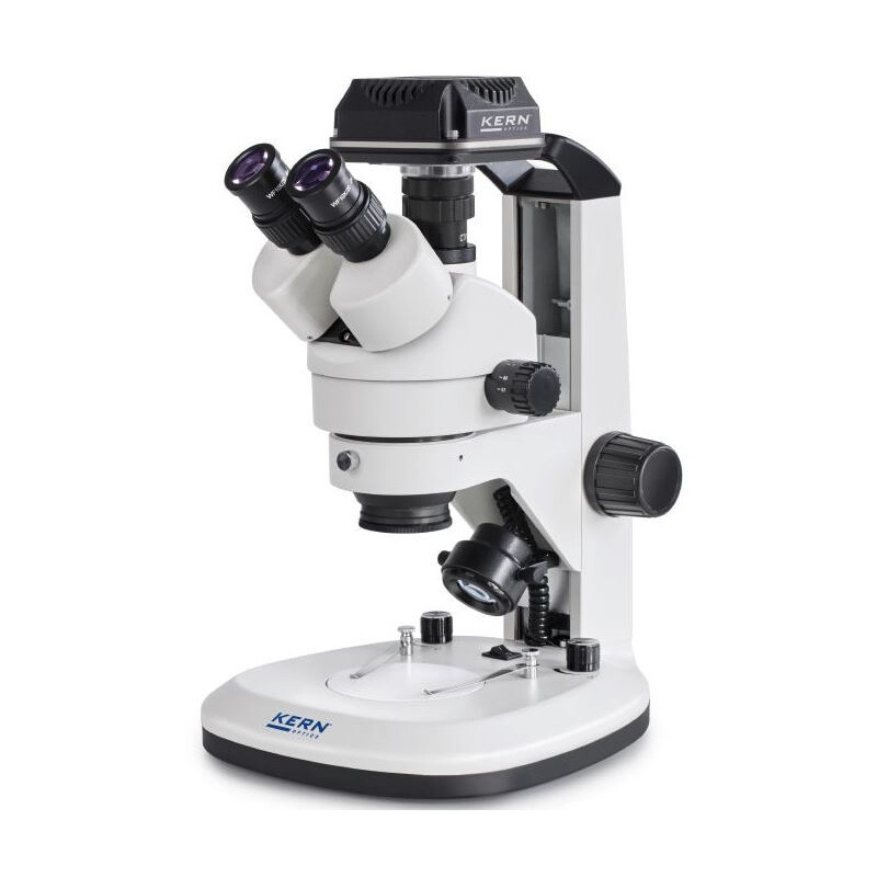 Microscope Kern OZL 468C825, Greenough, Zahnstange, 7-45x, 10x/20, Auf-Durchlicht 3W LED, Kamera 5MP, USB 2.0