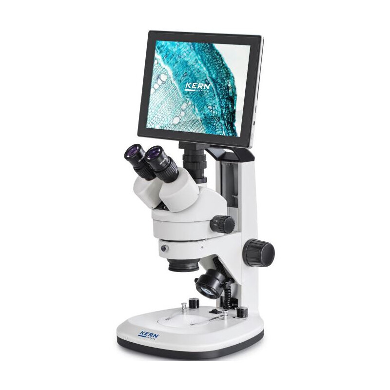 Microscope Kern OZL 468T241 Greenough, Zahnstange, 7-45x, 10x/20, Auf-Durchlicht, 3W LED, Kamera 5MP, USB 2.0, HDMI, WiFi, Tablet