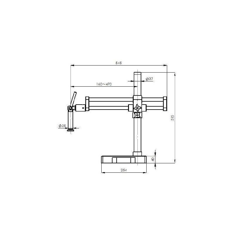 Microscope stéréo zoom Kern OZM 933, trino, 7-45x, HSWF 10x23 mm, Trépied, double bras, 614x545 mm, m. Plateau, éclairage annulaire LED 4.5 W