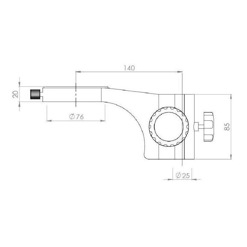 Microscope stéréo zoom Kern OZM 933, trino, 7-45x, HSWF 10x23 mm, Trépied, double bras, 614x545 mm, m. Plateau, éclairage annulaire LED 4.5 W