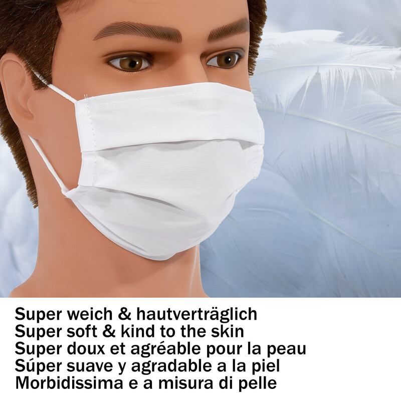 Masketo Masque en polyester, blanc, 5 pièces