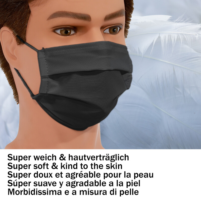 Masketo Masque en polyester, noir, pour enfants, 5 pièces