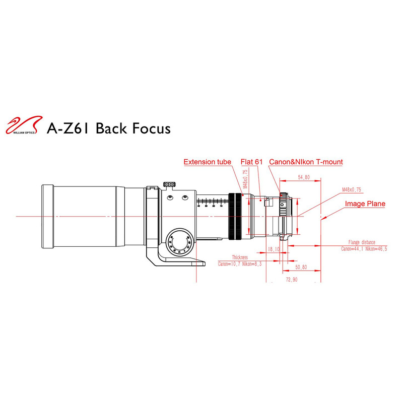 Lunette apochromatique William Optics Apochromatischer Refraktor AP 61/360 ZenithStar ZS61 II OTA