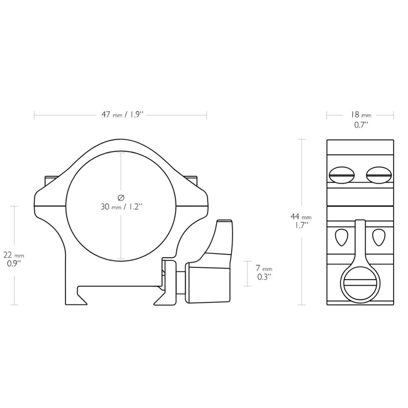 HAWKE Colliers de montage professionnels en acier Weaver 30 mm, bas