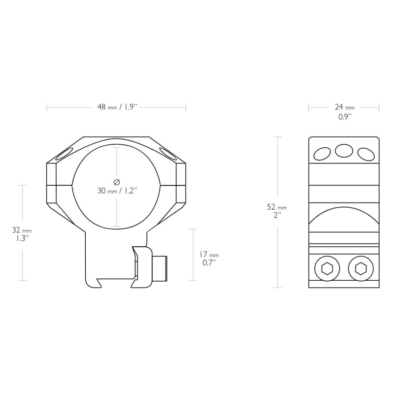 HAWKE Colliers de montage tactiques 9-11 mm, 30 mm, haut