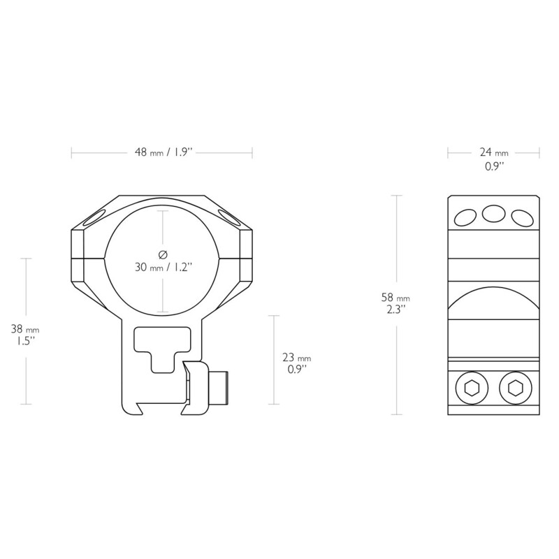 HAWKE Colliers de montage tactiques 9-11 mm, 30 mm, extra-haut