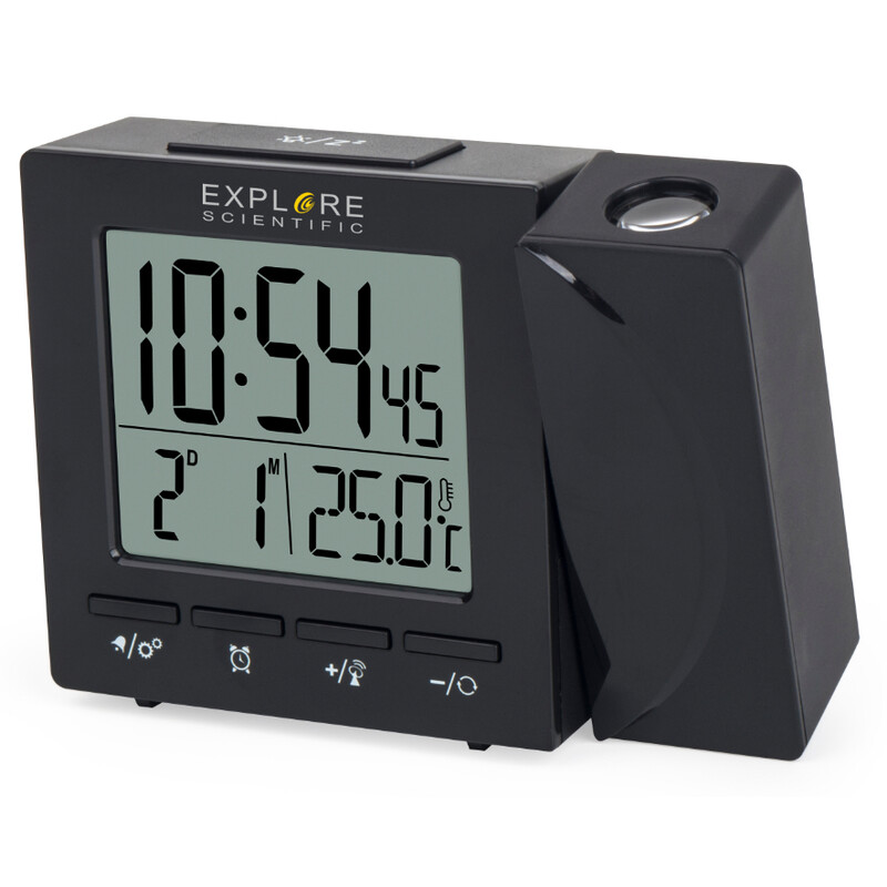 Station météo Explore Scientific Horloge radio à projection avec température intérieure