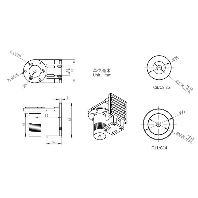 ZWO Adaptateur pour système de mise au point motorisée EAF sur Celestron C8 & C9.25