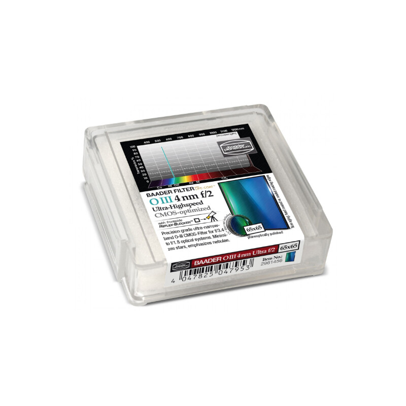 Filtre Baader OIII CMOS f/2 Ultra-Highspeed 65x65mm
