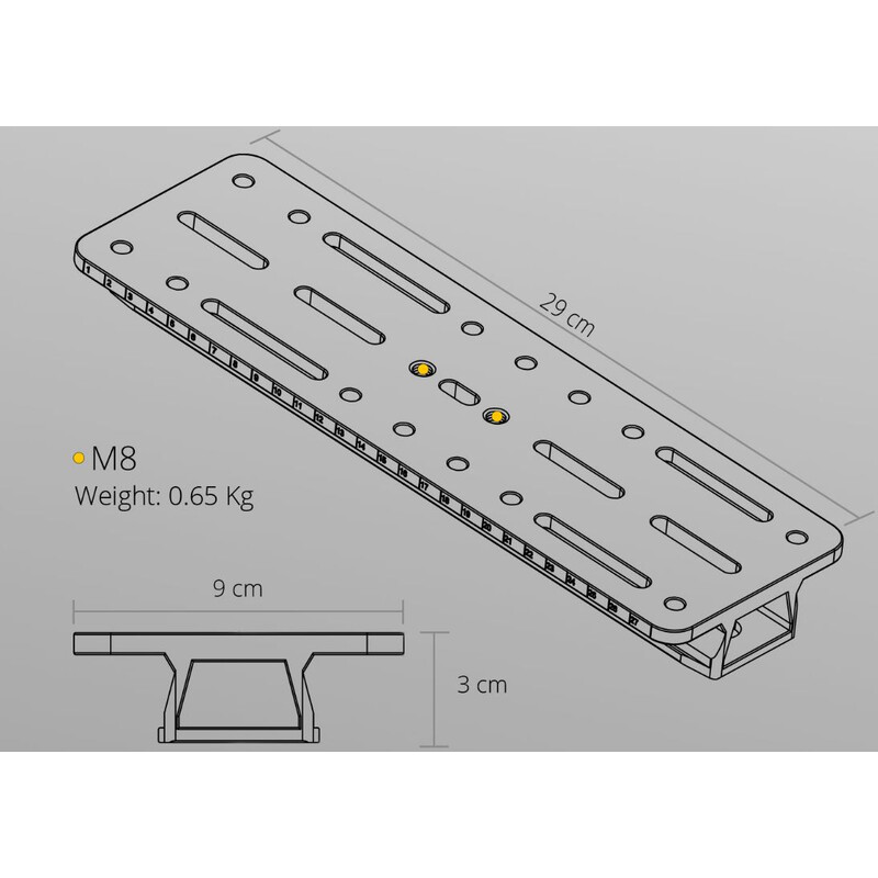 William Optics Queue d'aronde mâle Vixen-Style 290 mm