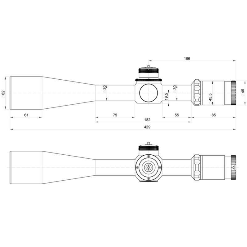 Lunette de tir Kahles K1050 10-50x56, MOAK, ccw, droite