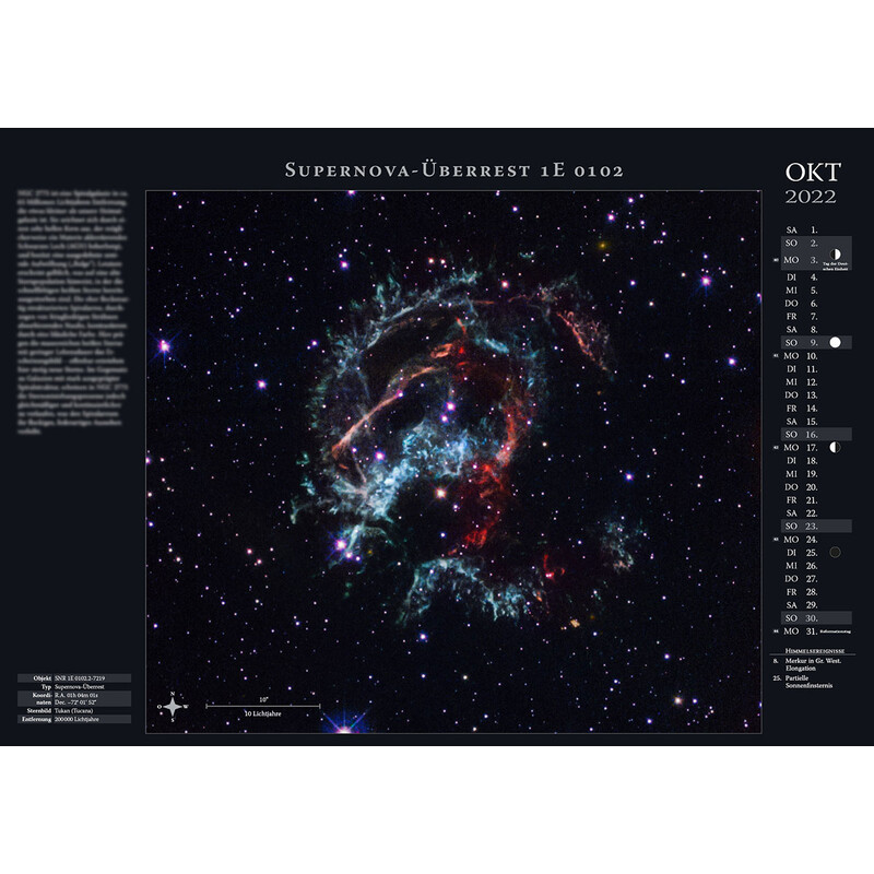 Calendrier Astronomie-Verlag Weltraum-Kalender 2022