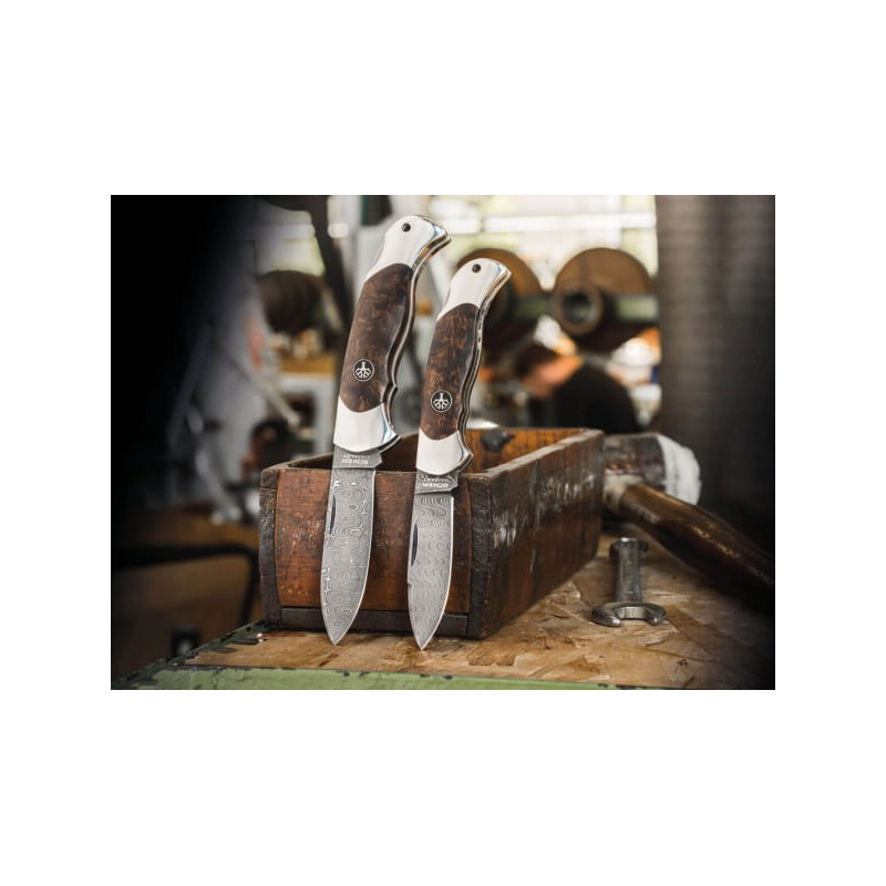 Couteaux Böker Scout Pointe de lance Bouleau madré Damas