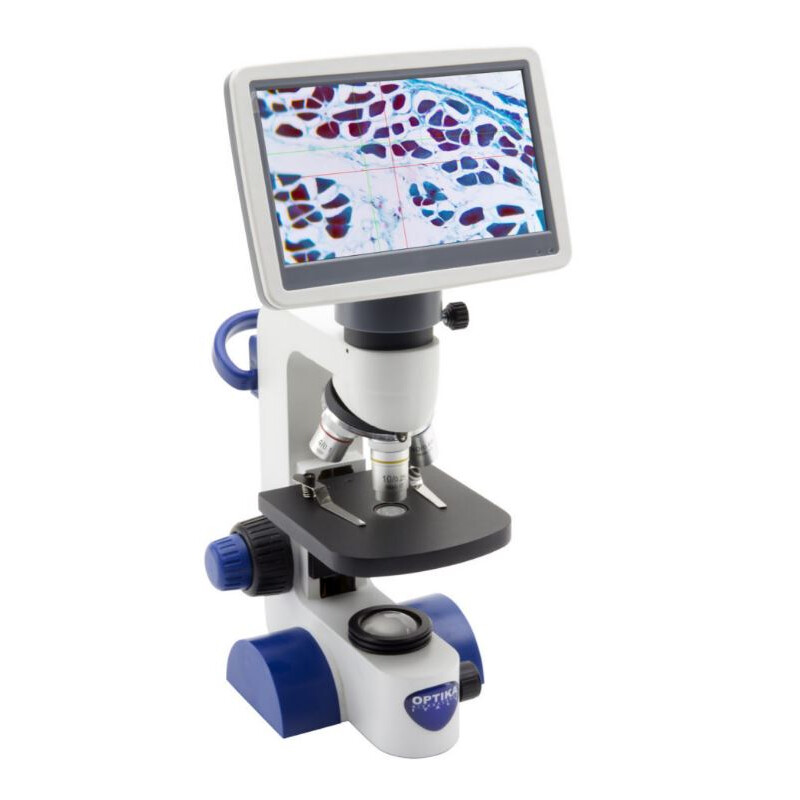 Microscope Optika B-61V, écran, 7 pouces, DIN, achro, 40-400x, LED, 1W
