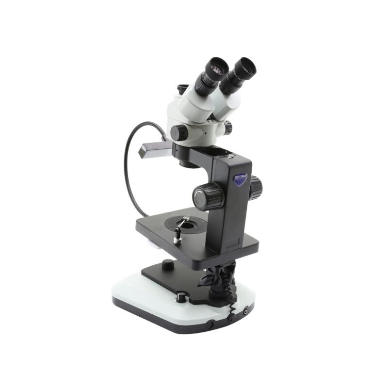 Microscope stéréo zoom Optika OPTIGEM-20 trino, BF, DF, Greenough, w.d. 100mm, 10x/21mm, 0,7x-4.5x