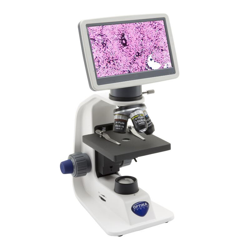 Microscope Optika B-151V, numérique, mono, DIN, HC, 40x-400x, X-LED 1W, 2 MP, 30fps, LCD