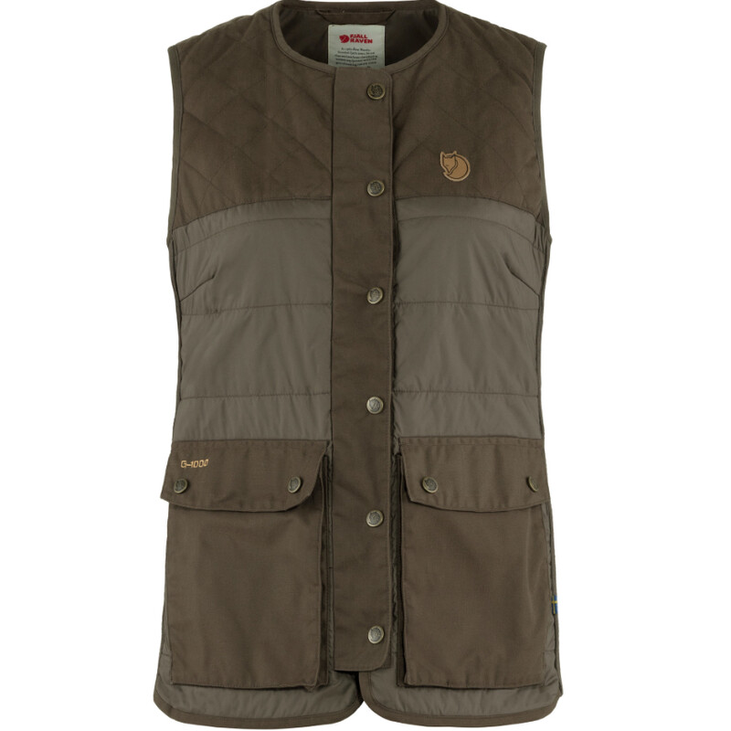 Fjällräven Gilet rembourré Forest Wool W, 633 Dark Olive, XS