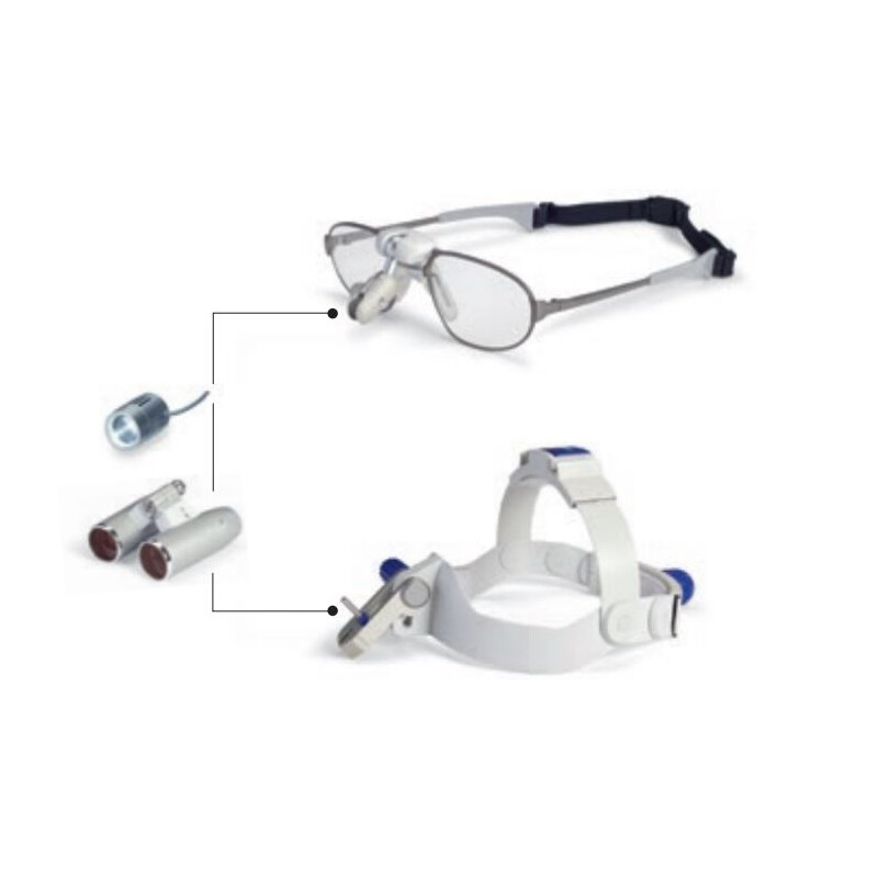 ZEISS Loupe binoculaire système optique K 4,0x/500 avec protection d'objectif pour loupe de tête EyeMag Pro