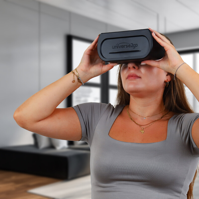 Planétarium personnel Omegon Universe2Go+ + Lunettes pour éclipse solaire Solar Safe Deluxe