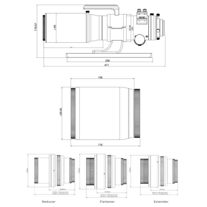 Askar Lunette apochromatique AP 60/360 80/500 V OTA