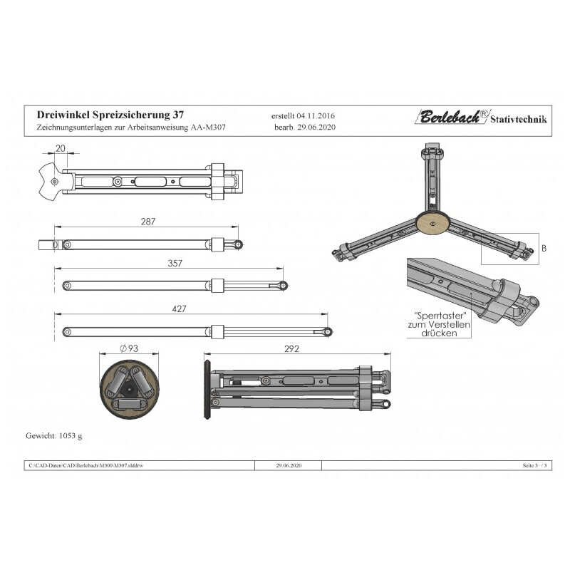 Berlebach Protection anit-écartement trinagulaire 37