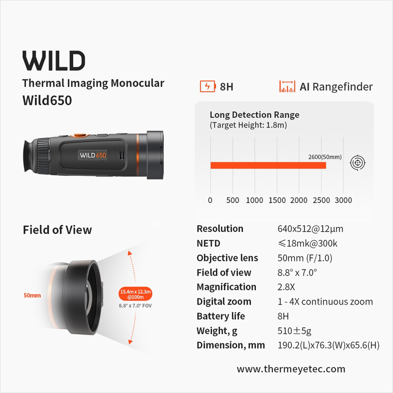 Caméra à imagerie thermique ThermTec Wild 650