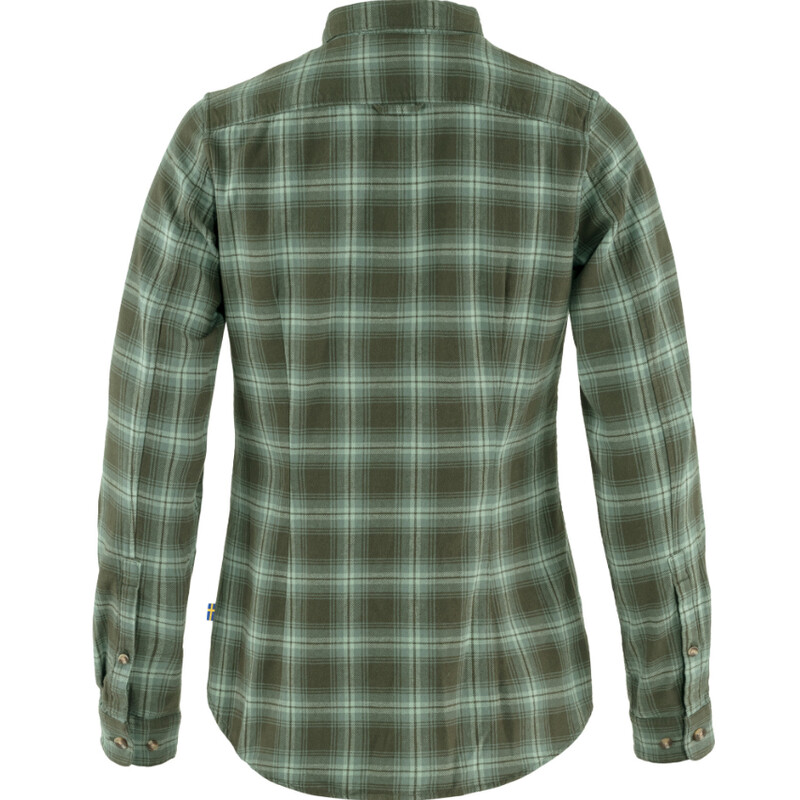 Fjällräven Chemise en flanelle Övik W, 662-614 Deep Forest-Patina Green, XS