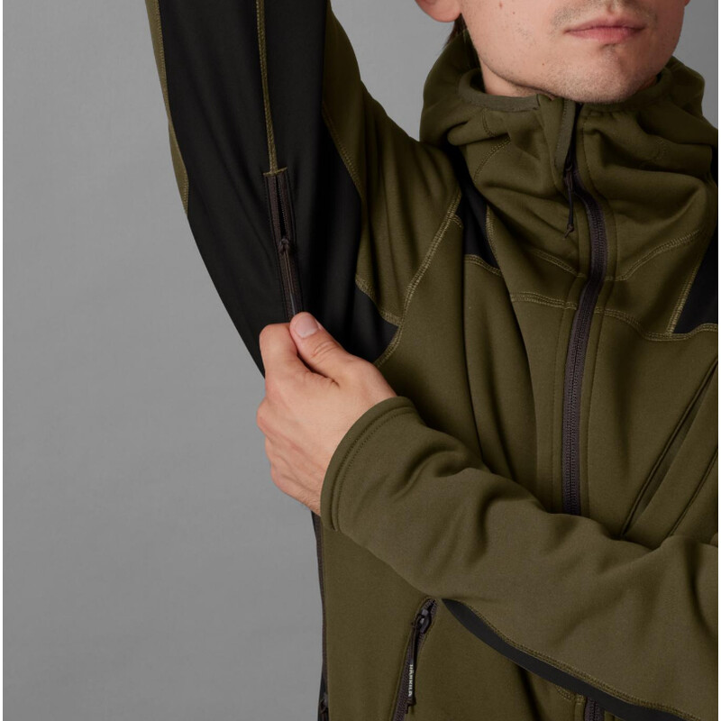 Härkila Deer Stalker Fleece Hoodie , Willow green/Shadow brown Taille XXL