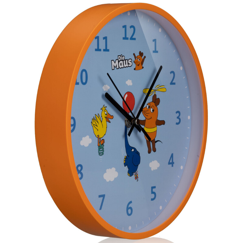 DieMaus Horloge murale pour enfants, bleue