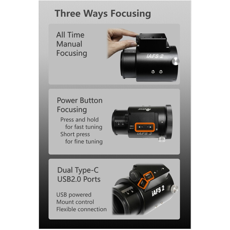 Porte-oculaire iOptron Automatic Focuser iAFS2 2"