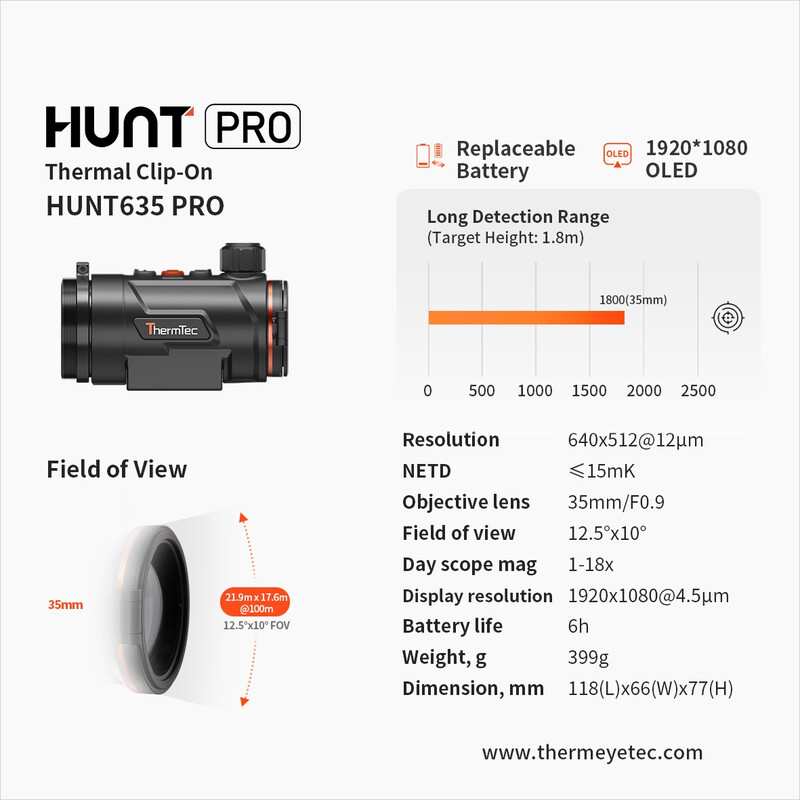 ThermTec Caméra à imagerie thermique Hunt 635 PRO