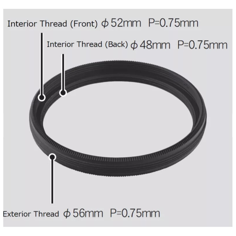 Vixen Adaptateur de filtre M56 pour filetages de filtre M48 mm et M52 mm