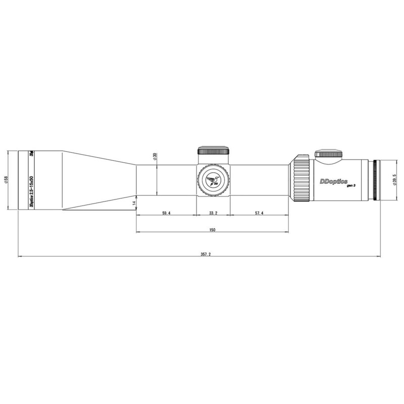 Lunette de tir DDoptics Nighteagle NFX V6 2,5-15x50