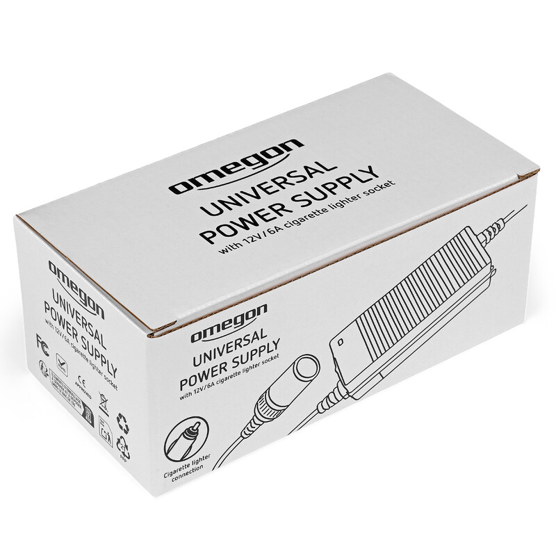 Omegon Bloc d'alimentation universel européen 12 V/6 A avec prise allume-cigare