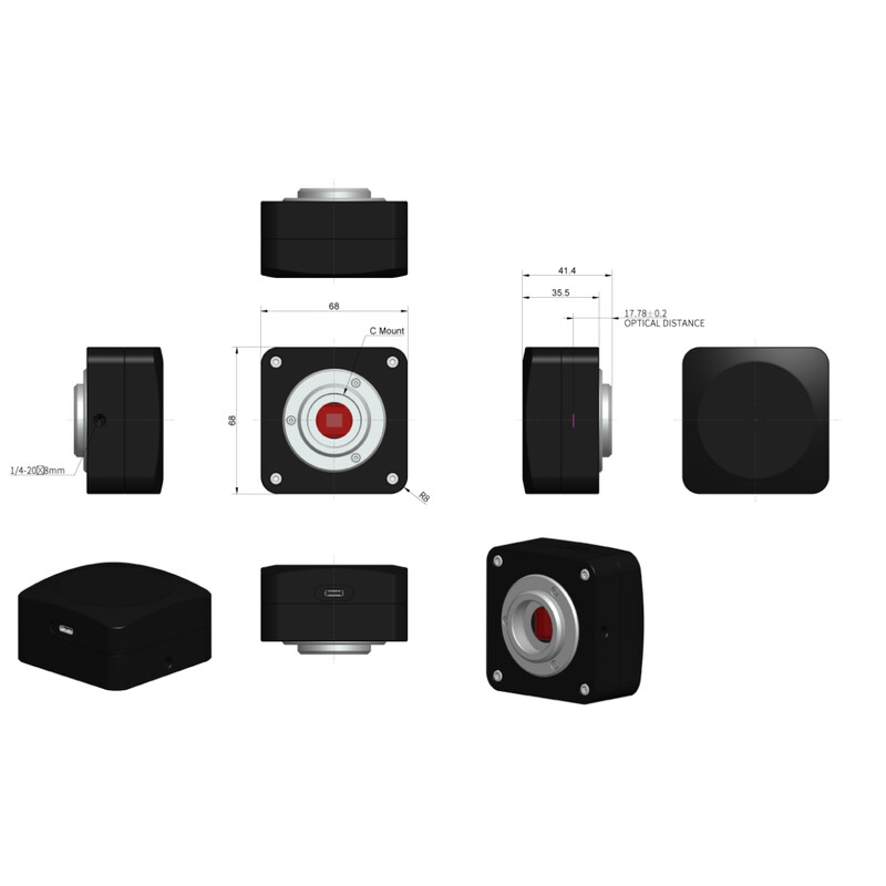 ToupTek Kamera ToupCam E10ISPM 8300KPA, color, CMOS, 1/1.2", 2.9µm, 60 fps, 8.3 MP, USB 3.2