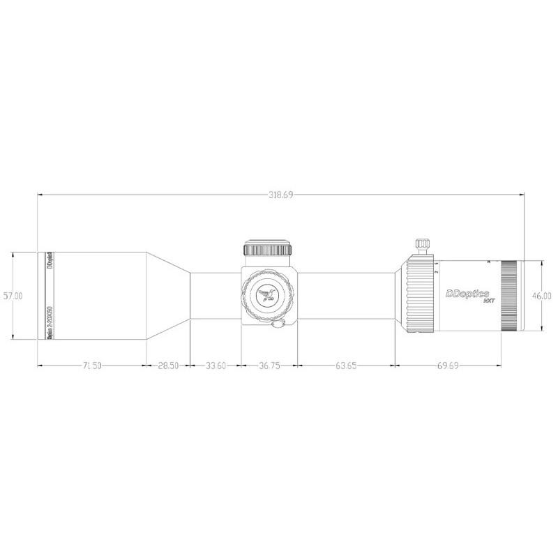 Lunette de tir DDoptics V10 2-20x50 NXT MRAD A4D
