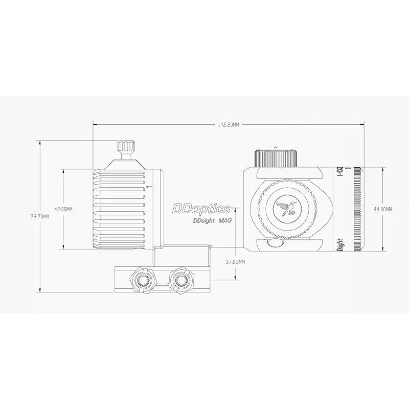 Lunette de tir DDoptics DDsight MAG 1-4x22 Tactical