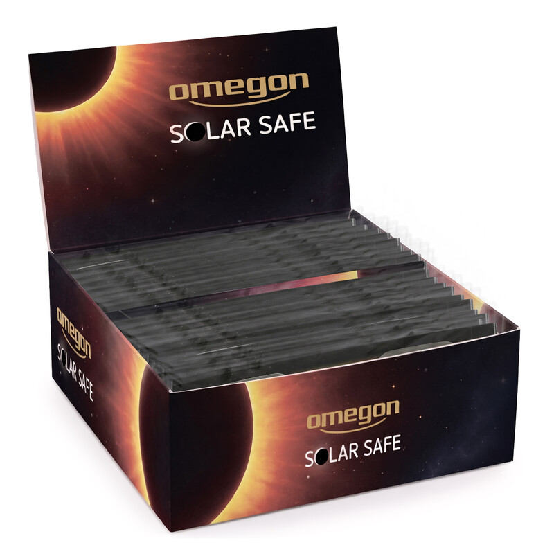 Lunettes pour éclipse solaire Omegon Sofi Solar Safe en présentoir de 50 pièces
