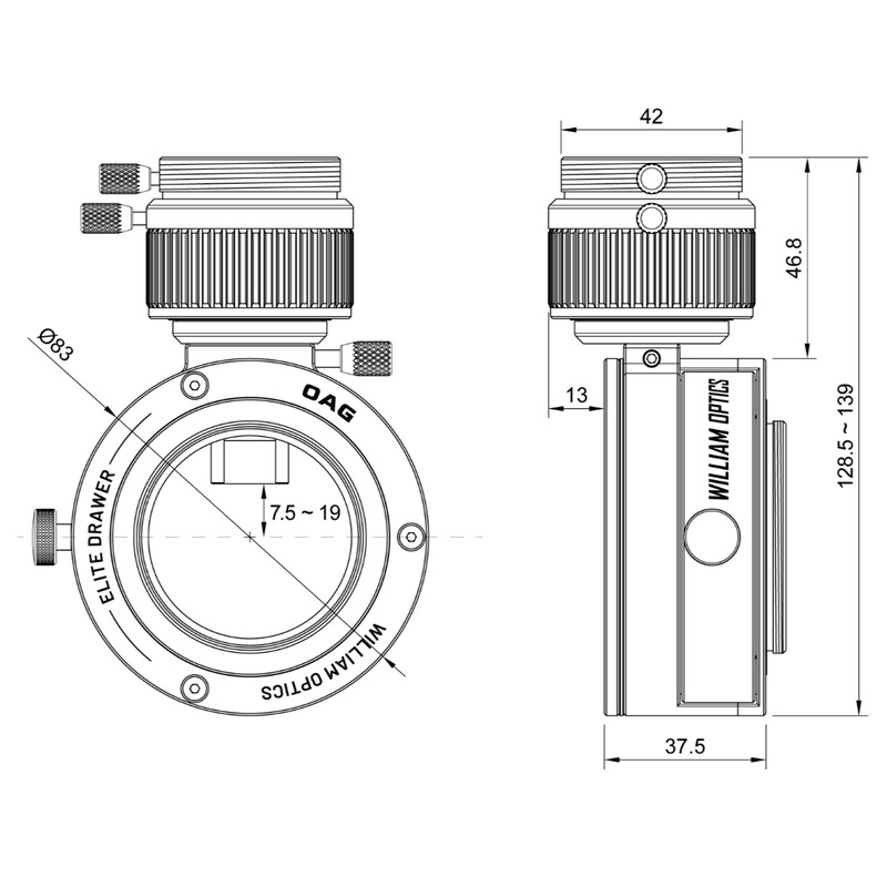 William Optics Off-axis guider Elite Drawer OAG de